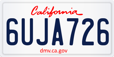 CA license plate 6UJA726