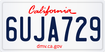 CA license plate 6UJA729