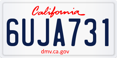 CA license plate 6UJA731