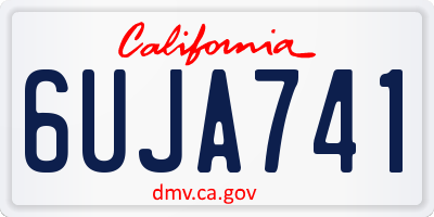 CA license plate 6UJA741