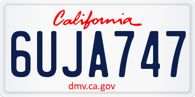 CA license plate 6UJA747