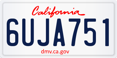 CA license plate 6UJA751
