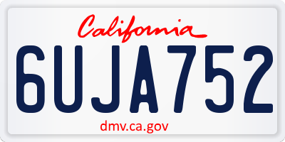 CA license plate 6UJA752