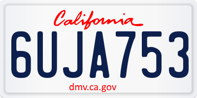 CA license plate 6UJA753
