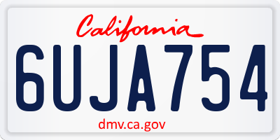 CA license plate 6UJA754
