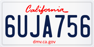 CA license plate 6UJA756