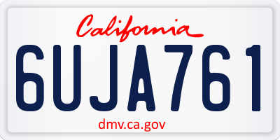 CA license plate 6UJA761
