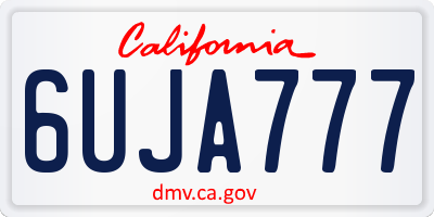 CA license plate 6UJA777