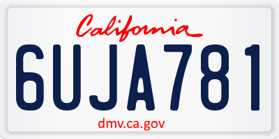 CA license plate 6UJA781