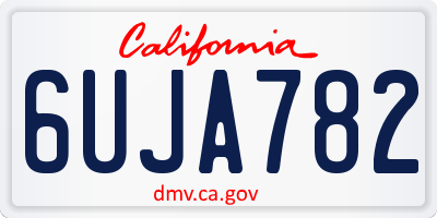CA license plate 6UJA782
