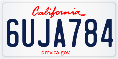 CA license plate 6UJA784
