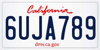 CA license plate 6UJA789
