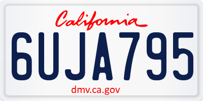 CA license plate 6UJA795