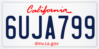 CA license plate 6UJA799