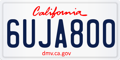 CA license plate 6UJA800