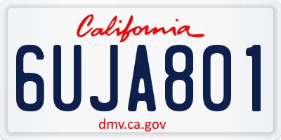 CA license plate 6UJA801