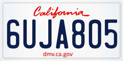 CA license plate 6UJA805