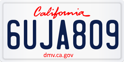 CA license plate 6UJA809