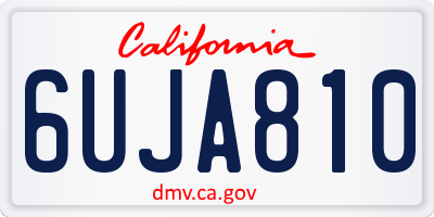 CA license plate 6UJA810