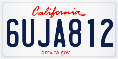CA license plate 6UJA812