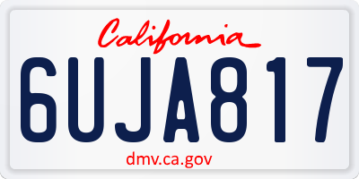 CA license plate 6UJA817