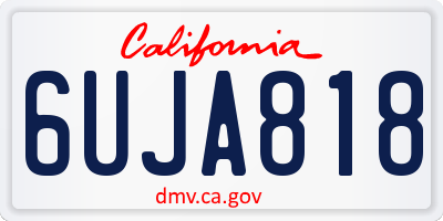 CA license plate 6UJA818