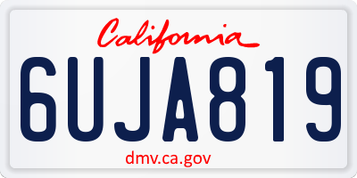 CA license plate 6UJA819