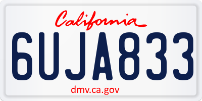 CA license plate 6UJA833