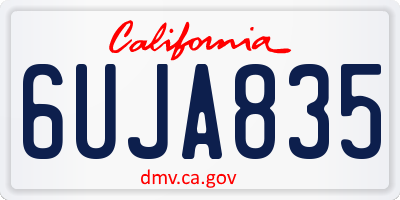 CA license plate 6UJA835