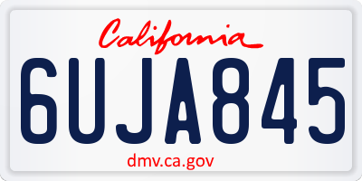 CA license plate 6UJA845