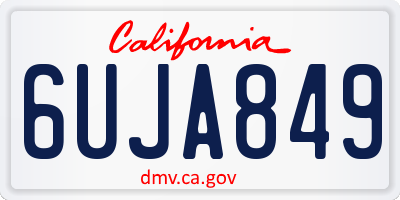 CA license plate 6UJA849