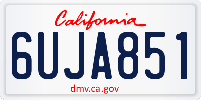 CA license plate 6UJA851