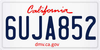 CA license plate 6UJA852