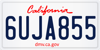 CA license plate 6UJA855