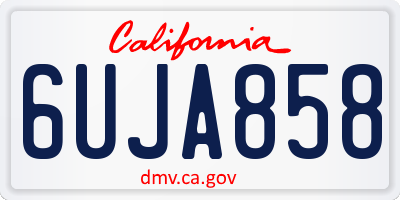 CA license plate 6UJA858