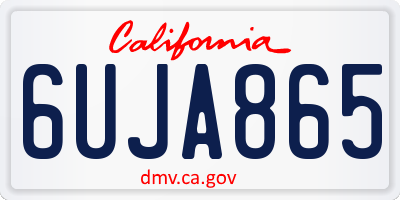 CA license plate 6UJA865