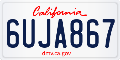 CA license plate 6UJA867