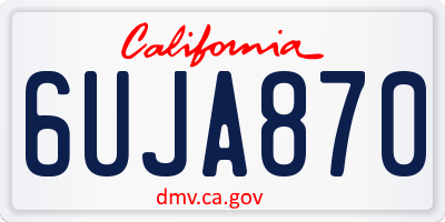 CA license plate 6UJA870