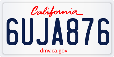 CA license plate 6UJA876