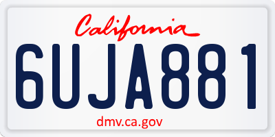 CA license plate 6UJA881