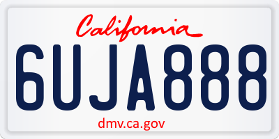 CA license plate 6UJA888