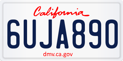 CA license plate 6UJA890