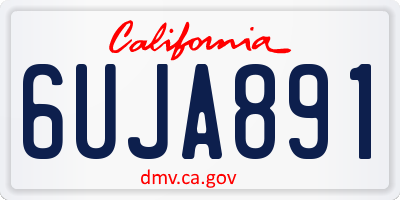 CA license plate 6UJA891