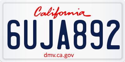CA license plate 6UJA892
