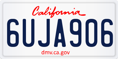 CA license plate 6UJA906