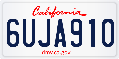 CA license plate 6UJA910