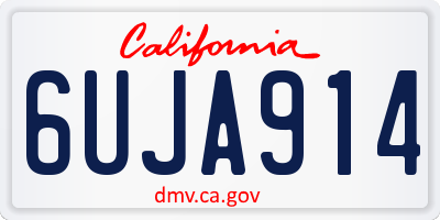 CA license plate 6UJA914