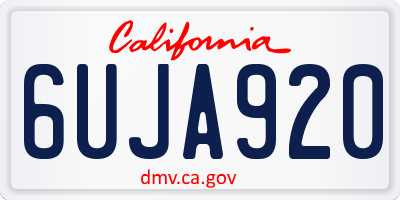 CA license plate 6UJA920