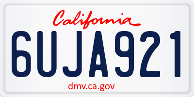 CA license plate 6UJA921