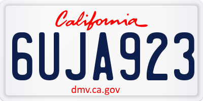 CA license plate 6UJA923